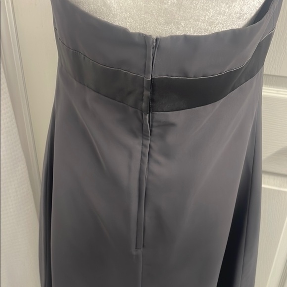 Alfred Angelo Gray Ruched Halter Formal Dress - Picture 6 of 12